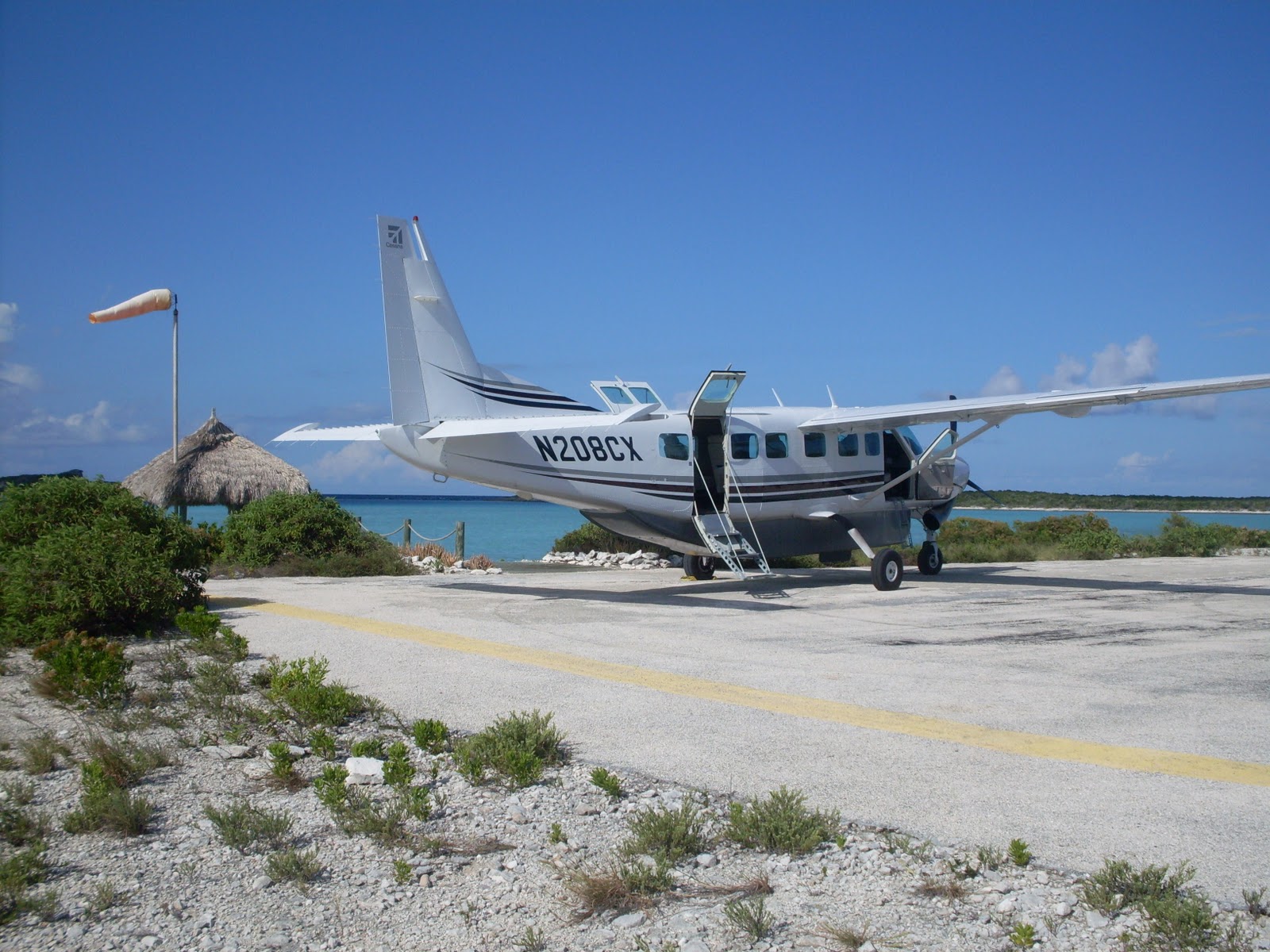 Private landing strip at Musha Cay