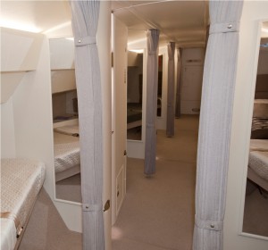 Aeroloft sleeping suites offer a respite from the main cabin