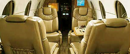 Interior of the Beechjet 400 Private Jet
