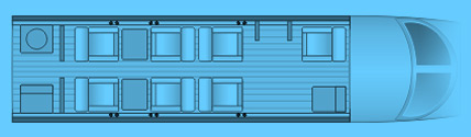 Layout of a Beechjet 400 Private Jet