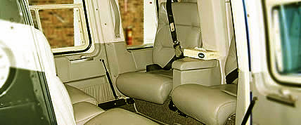 Interior of the Bell Long Ranger Charter Helicopter
