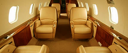Interior of the Challenger 300 Private Jet