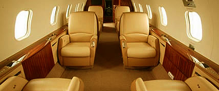 Interior of the Challenger 300 Private Jet