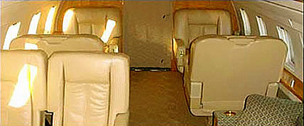 Interior of the Challenger 600 Private Jet