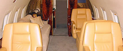 Interior of the Challenger 604 Private Jet