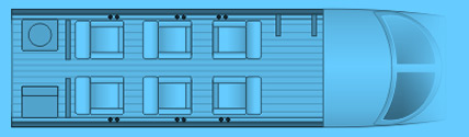 Layout of a Citation CJ3 Private Jet