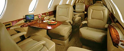 Interior of the Citation Sovereign Private Jet