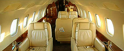 Interior of the Embraer Legacy Private Jet