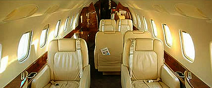 Interior of the Embraer Legacy Private Jet