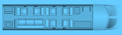 Layout of a Falcon 50 Private Jet