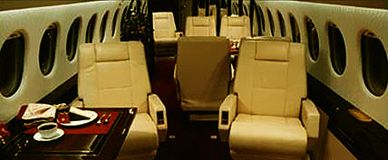 Interior of the Falcon 900 Private Jet