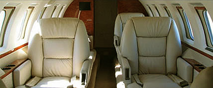 Interior of the Hawker 1000 Private Jet