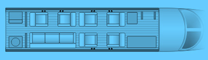 Layout of a Hawker 1000 Private Jet