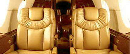 Interior of the Hawker 400XP Private Jet
