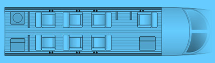 Layout of a Hawker 400XP Private Jet
