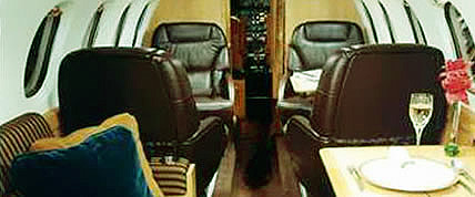 Interior of the Hawker 700 Private Jet