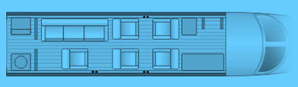 Layout of a Hawker 800/800XP/850XP Private Jet