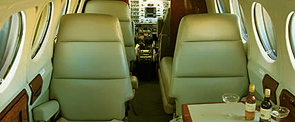 Interior of the King Air 200 Chrater Turbo Prop