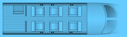 Layout of a King Air 200 Chrater Turbo Prop