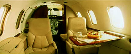 Interior of the Learjet 35A Private Jet