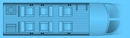 Layout of a Learjet 40 Private Jet