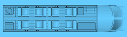 Layout of a Lear 45/45XR Private Jet