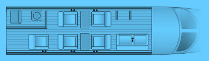 Layout of a Lear 55 Private Jet