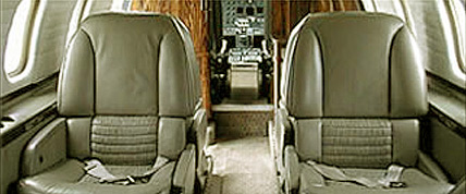 Interior of the Lear 60 Private Jet