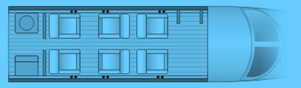 Layout of a Lear 60 Private Jet